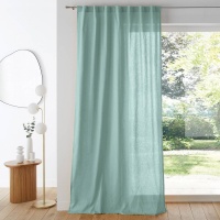 Штора 100 хлопок с отделкой потайными клапанами Scnario 260 x 135 см зеленый LA REDOUTE INTERIEURS  фото, kupilegko.ru